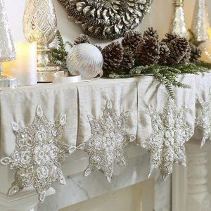 Pier One Snowflake Fireplace Mantel Runner